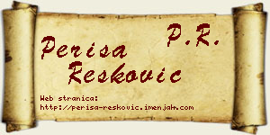 Periša Resković vizit kartica